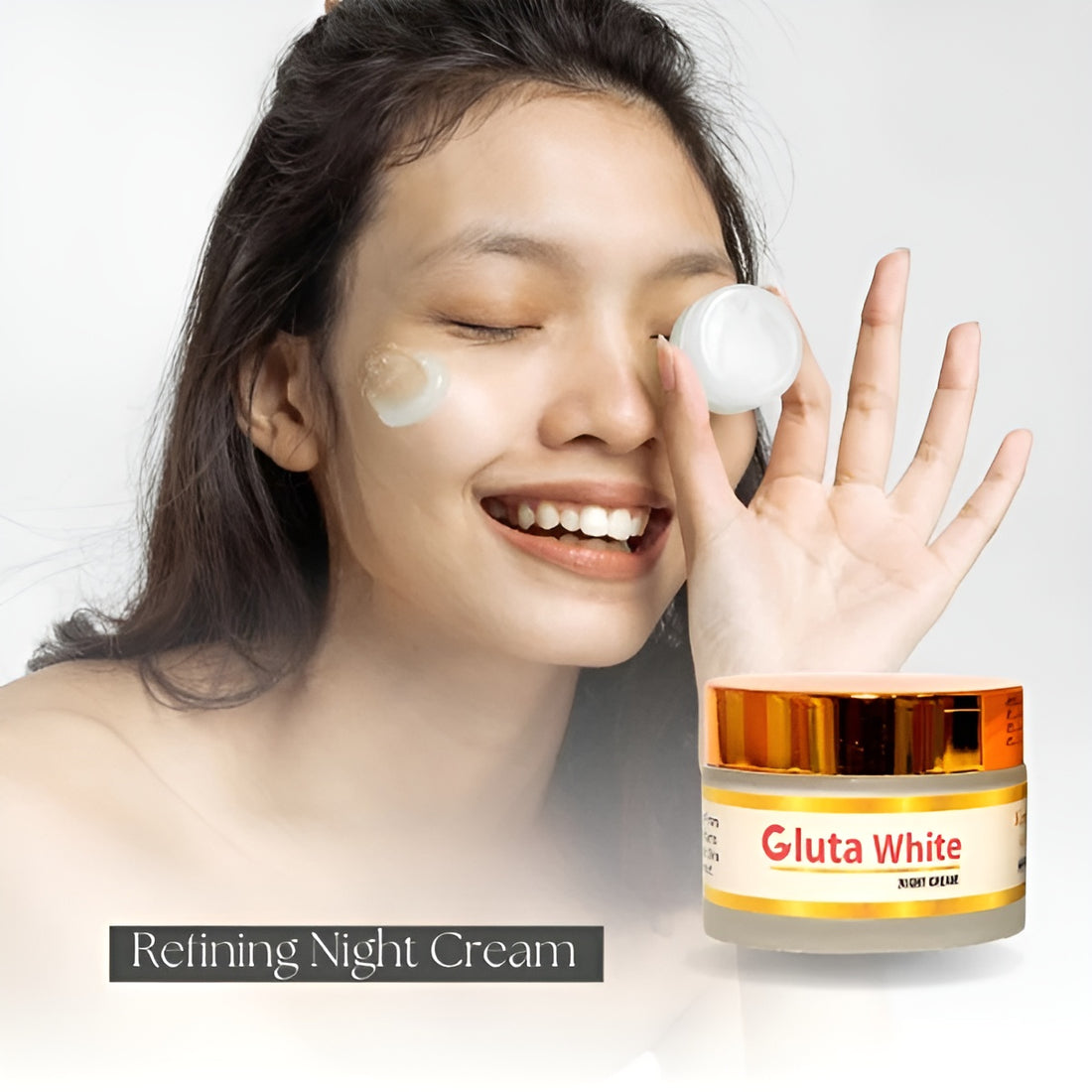 Gluta White Cream with Extra Brightness and Glow - Skin white Guarantee - Original Anti-Aging Night Cream | 125 gram